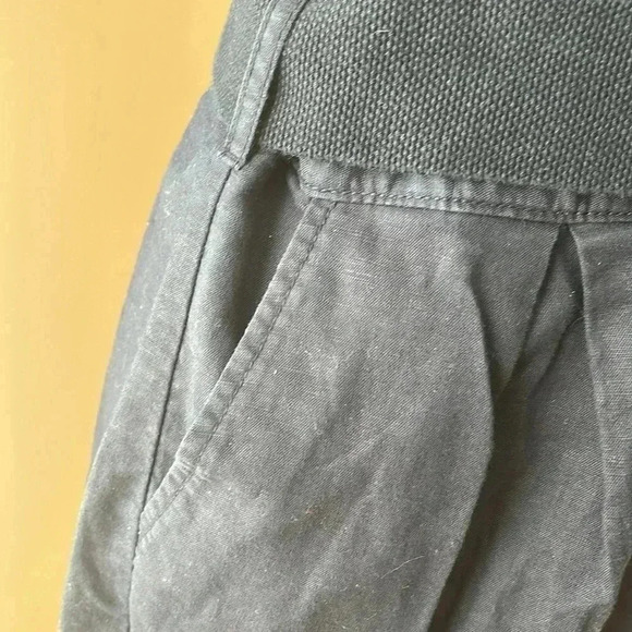 ❤️2/$50❤️[10]MNG Casual Black Linen Blend Short Sleeve Dress Waist Belt - Picture 4 of 10